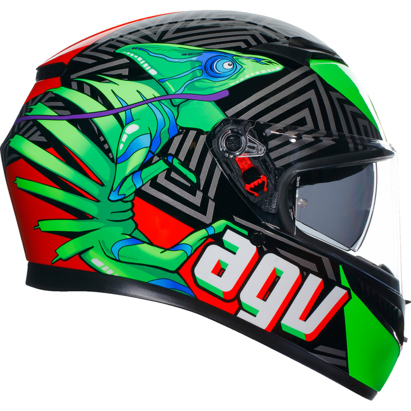 AGV 0101-15517 21183810040132X K3 Kamaleon Helmet K3 Helmet - Kamaleon - Black/Red/Green - 2XL