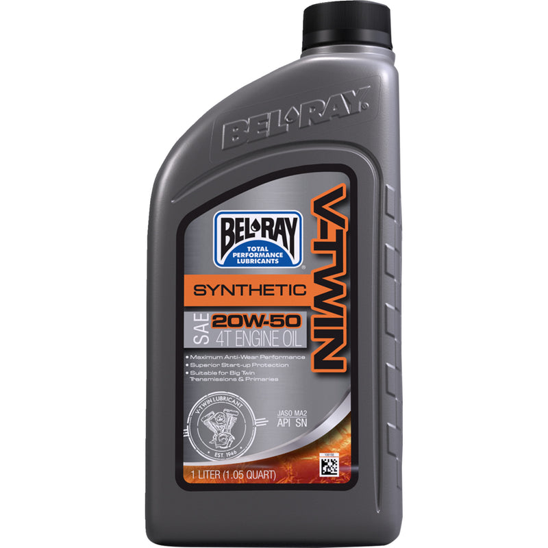 BEL-RAY 3601-0939 303133150160 V-Twin Synthetic 4-Stroke Engine Oil V-Twin Synthetic Oil - 20W-50 - 1L