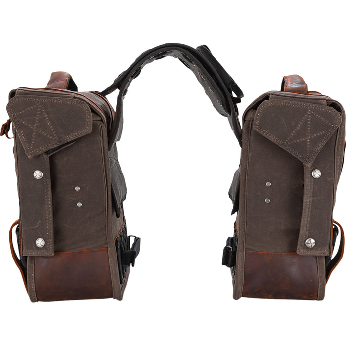 BURLY BRAND 3501-1420 B15-1002D Throw-over Saddlebag dark oak