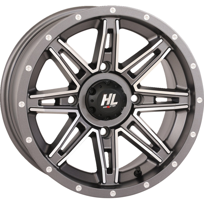 HIGH LIFTER 0230-1298 14HL22-1837 HL22 Wheel Wheel - HL22 - Front/Rear - Gun Metal Gray w/Machined - 14x7 - 4/137 - 4+3 (+10 mm)