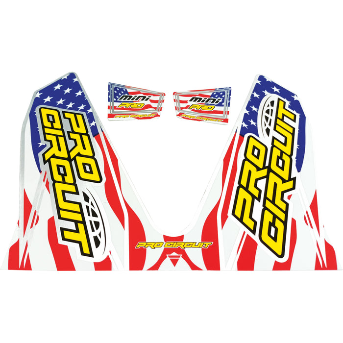 PRO CIRCUIT 1860-2266 D22MINI-SS T-6 Exhaust Decals T-6 Mini/Dual Decal - Stars and Stripes