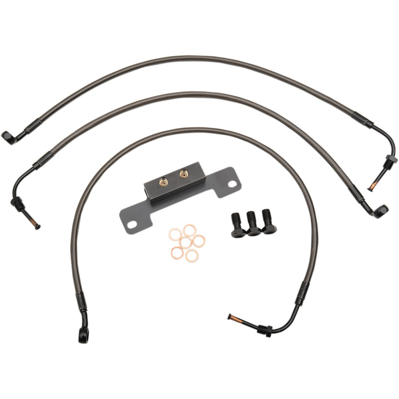 La Choppers Midnight Series Brake Line - LA-8011B19M For Harley Touring 2014-2019