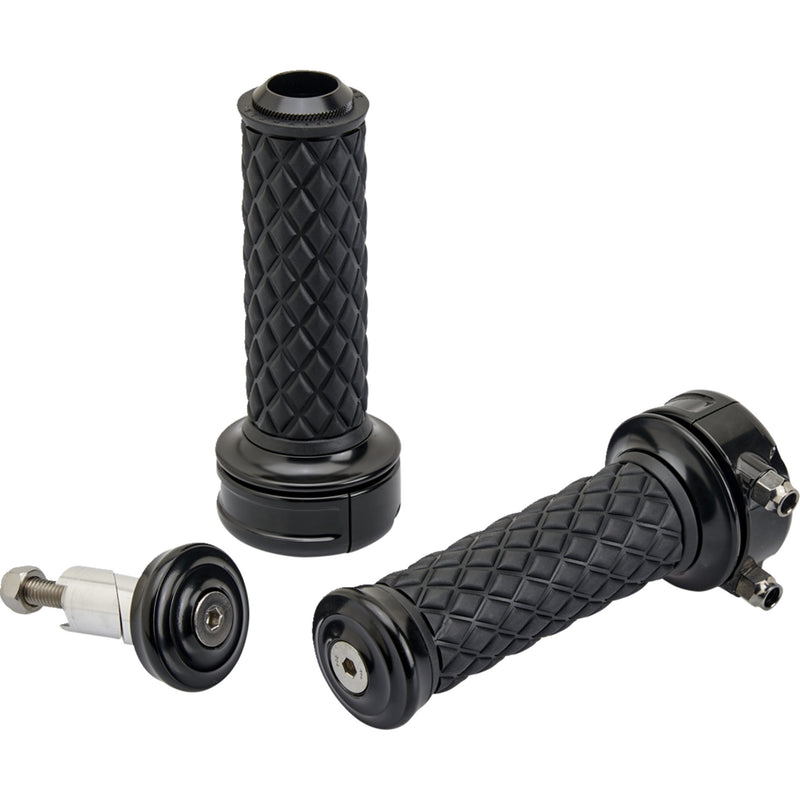 BILTWELL 0630-3074 6606-201-01 Alumicore Grips Grips - Alumicore - Custom - Black
