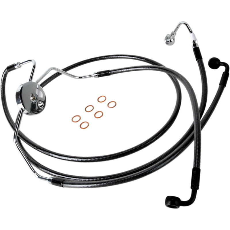 Magnum Shielding Designer Series Front Lower Brake Line Kit Black Pearl - 47010 For Harley Touring 2008-2013