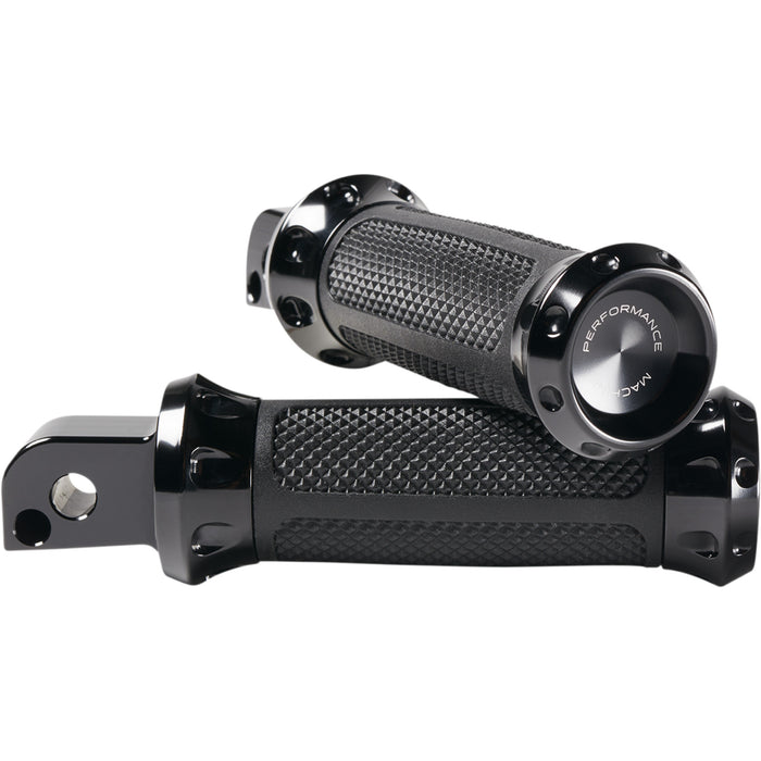 PERFORMANCE MACHINE (PM) 1620-2243 0035-1245M-B Overdrive Foot Pegs - Over Drive Footpeg - M8 - Passenger - Black