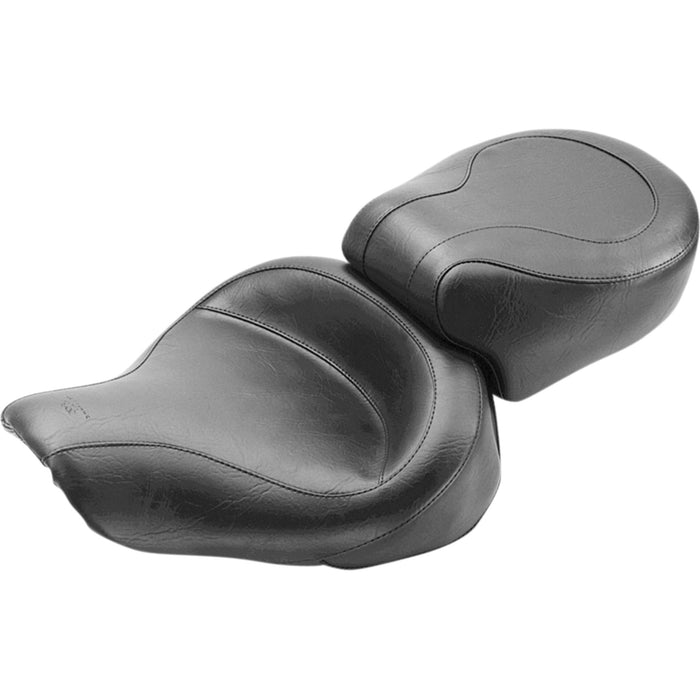 MUSTANG 0803-0227 75536 Vintage Style Seat - Wide - Smooth - Black - Dyna '96-'03