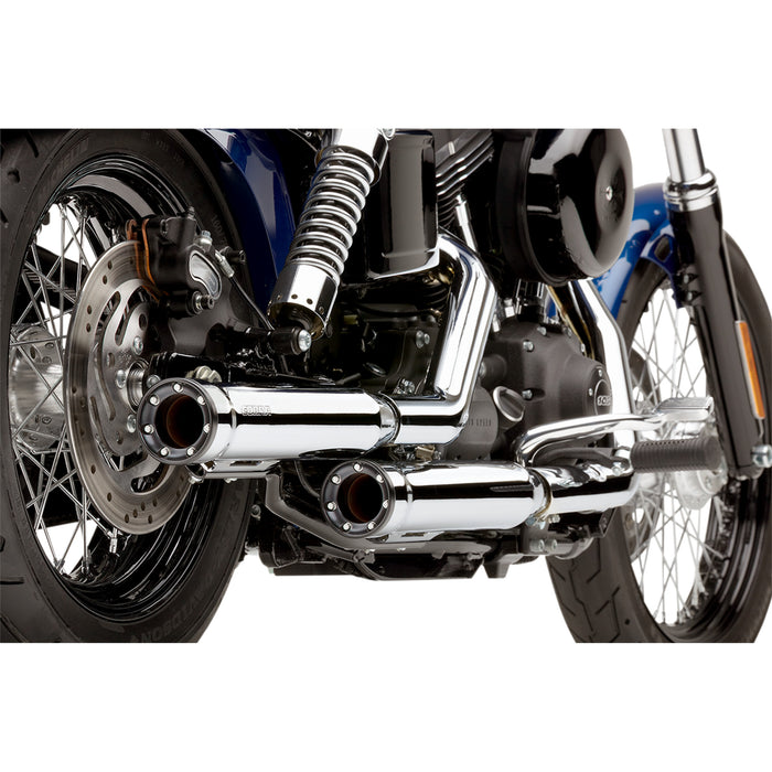 COBRA 1801-0719 6055 RPT 3" Slip-On Mufflers - 3" RPT Mufflers for '95-'17 FXD - Chrome