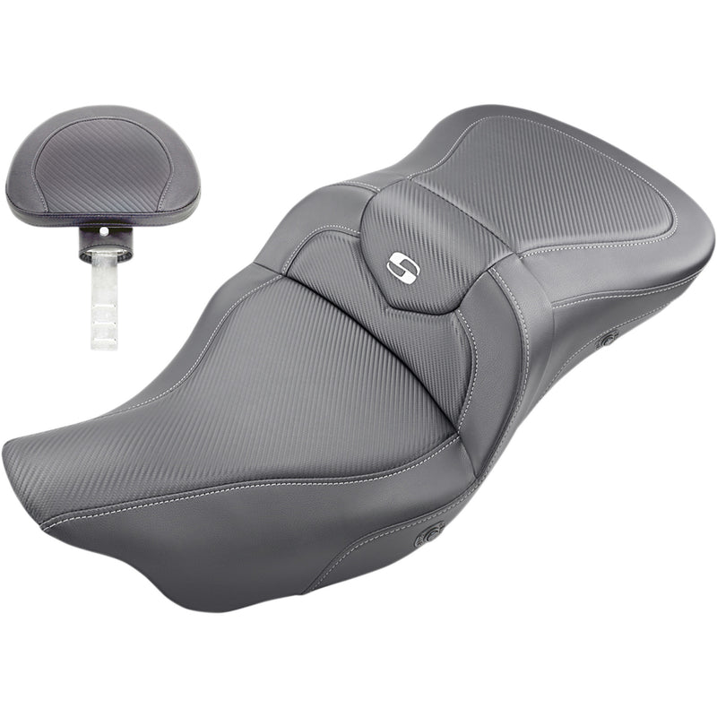 Saddlemen Road Sofa Seat - 808-07B-186BRHC For Harley Touring 2008-2025