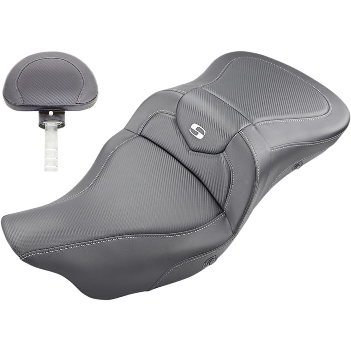 SADDLEMEN 0801-1192 808-07B-186BRHC Extended Reach Roadsofa Seat - Carbon Fiber - Backrest - Heated