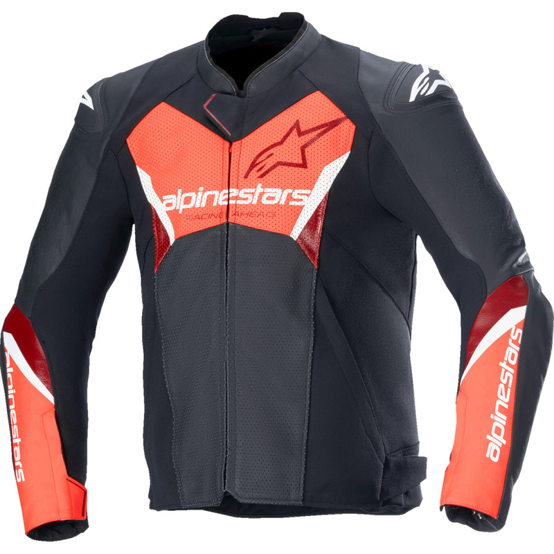 ALPINESTARS Faster v3 Airflow Leather Jacket Black/Red - Fluo US / EU