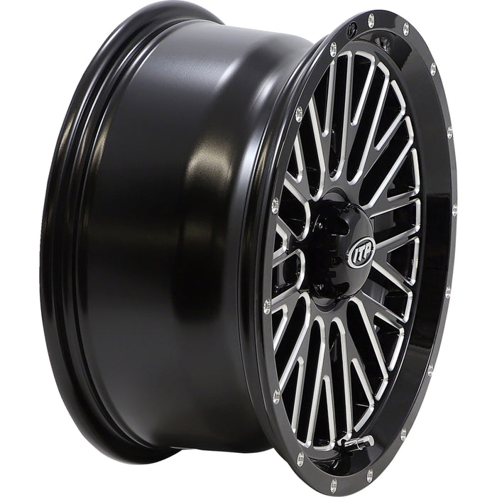 ITP 0230-1313 1522741731B Momentum Wheel Wheel - Momentum - Front/Rear - Black/Milled - 15x7 - 4/156 - 5+2 (+30 mm)