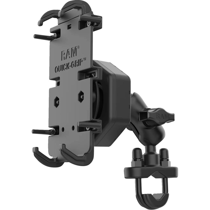 RAM MOUNTS 0636-0438 RAM-B-149Z-A-PD4-462 Quick Grip Phone Mount with U-Bolt Base Phone Mount - Quick Grip™ - Vibe Safe - U-Bolt Base
