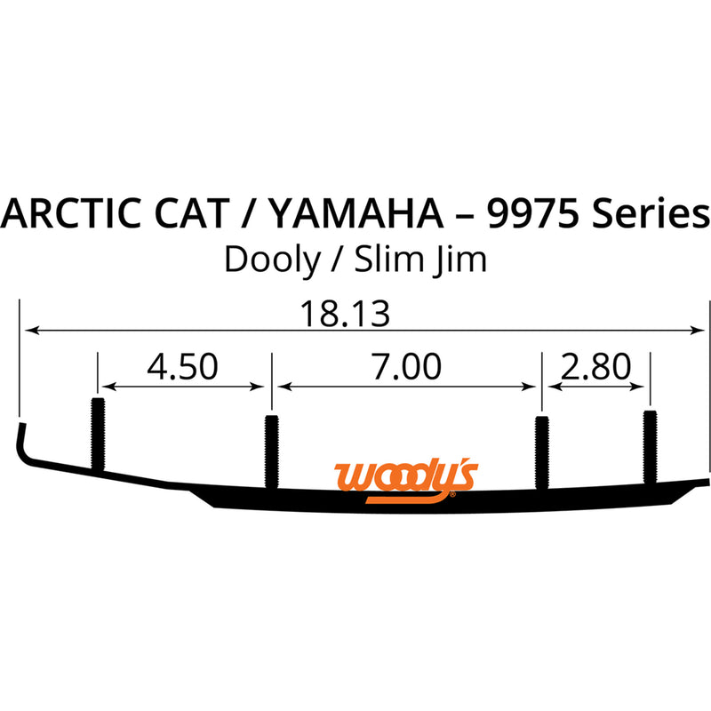 Woody's Dooly Wear Bar - DA6-9975 For Arctic Cat Snowmobiles 2002-2024 | Yamaha Snowmobiles 2020-2024