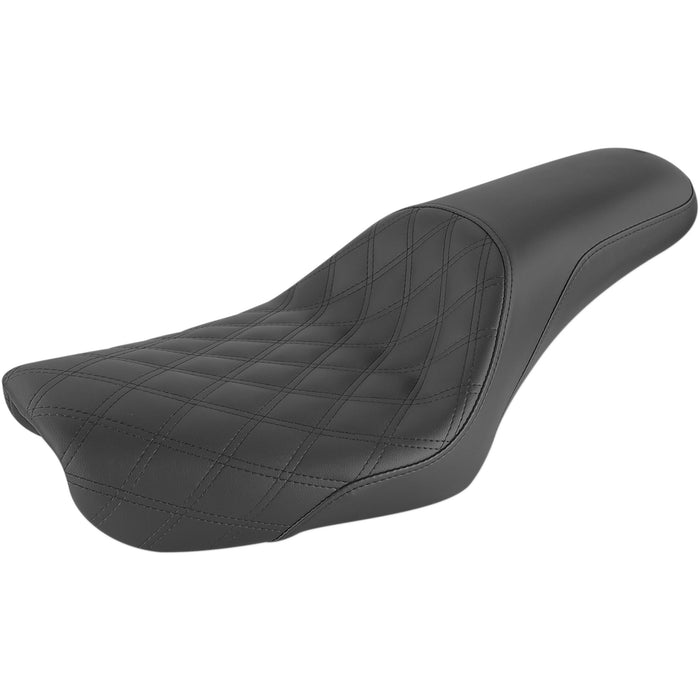 SADDLEMEN 0803-0632 804-04-149 Profiler™ Lattice Stitch Seat - Front Lattice/Rear Smooth - Black - FXD '04-'05