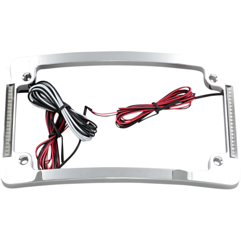 CUSTOM DYNAMICS 2030-0843 TF06-C Tri-Radius License Plate Frame with Flushmount LEDs Tri-Radius License Plate Frame w Flushmount LEDs - Chrome