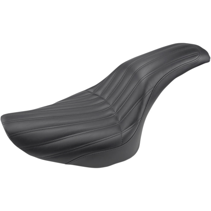 SADDLEMEN 0802-0825 806-12-047K Knuckle 2-Up Seat - Ribbed - Black