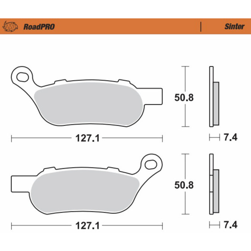Moto-Master Brake Pad - 412102-PU For Harley Motorcycles 2008-2017