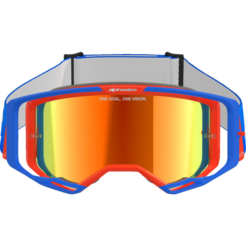 ALPINESTARS GOGGLES 2601-3774 5101325-7303 Vision 8 Wordmark Goggle Vision 8 Goggle - Wordmark - Blue/Orange - Red Mirror