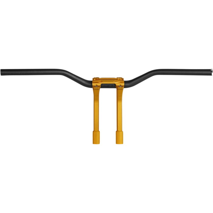 PERFORMANCE MACHINE (PM) 0602-1238 0208-2186M-SMG Phatbar & Riser Kit - Handlebar Assembly - External Wiring - Gold Ops