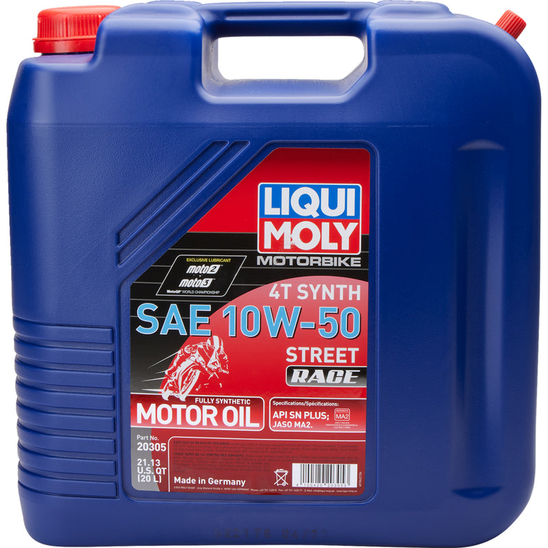 LIQUI MOLY 3601-0672 20305 Street Race Synthetic 4T Engine Oil Street Race Synthetic 4T Oil - 10W-50 - 20L