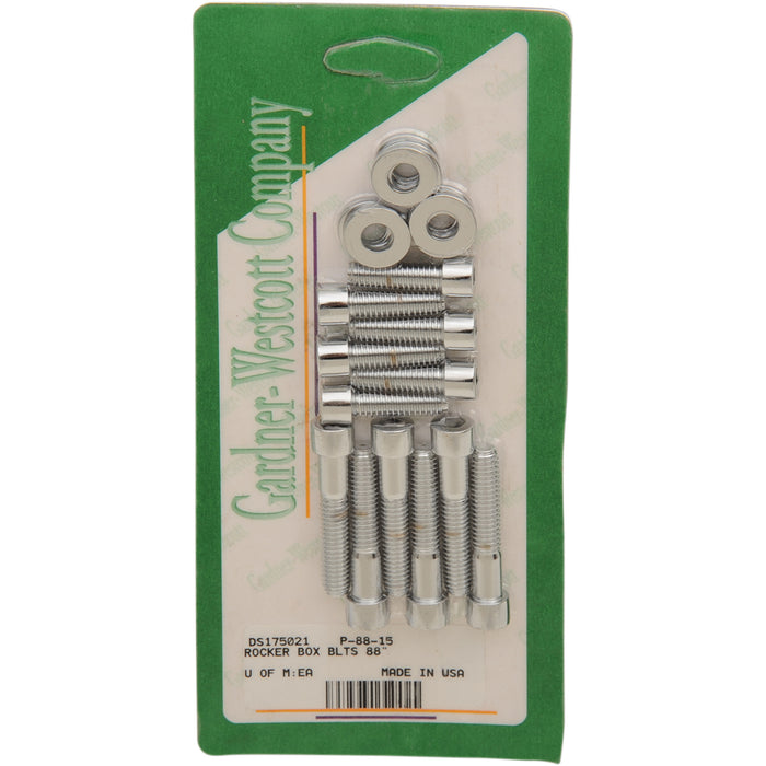 GARDNER-WESTCOTT DS175021 P-88-15 Rocker Box Bolt Kit Bolt Kit - Rocker Box - Socket-Head - Chrome - Twin Cam