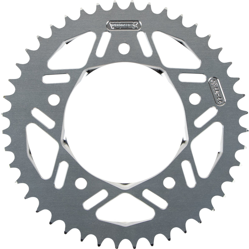 VORTEX 1211-1824 654A-44 Aluminum Rear Sprocket Aluminum Sprocket - Silver - Rear - 44 Tooth