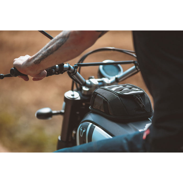 SW-MOTECH 3502-0360 BC.TRS.00.401.10000 Legend Gear Tank Bag Legend Gear Magnetic Tank Bag - LT1 - 3 to 5.5 Liter - Black/Brown