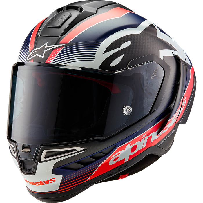 ALPINESTARS Supertech R10 Team Helmet - Matte Black/Carbon Red Fluo/Blue