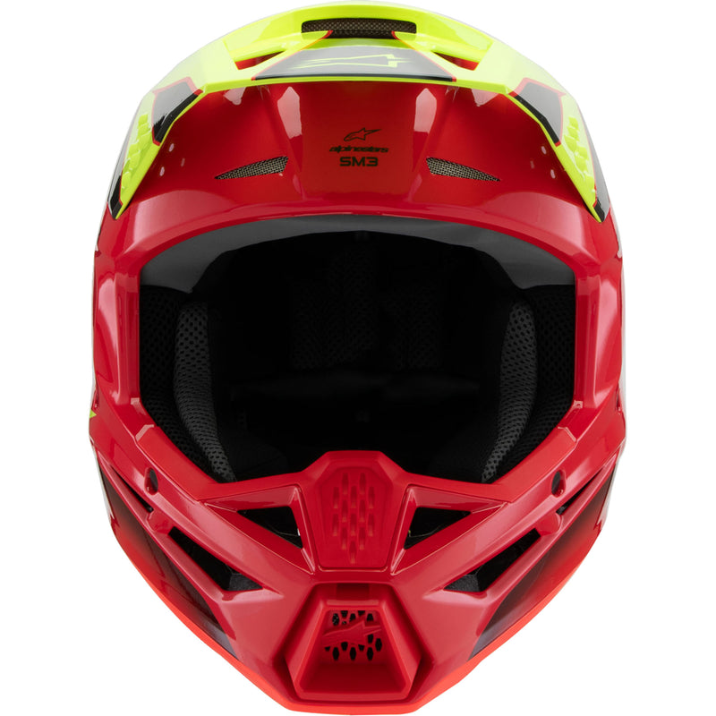 ALPINESTARS Youth SM3 Fray Helmet - Gloss Red/Yellow Fluo/Black