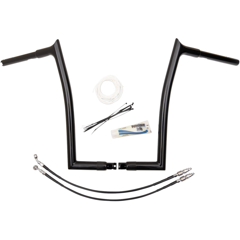 FAT Baggers INC. 1-1/4" EZ Install Pointed Top Handlebar Kit 16" Black - 909316-B For Harley Road Glide 2015-2020