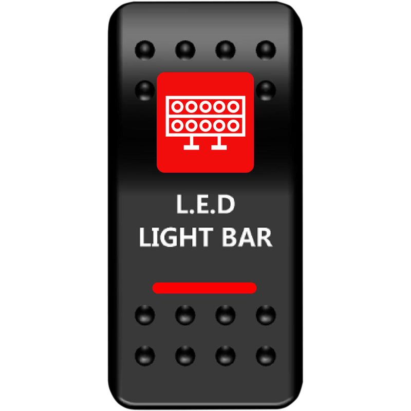 MOOSE OFFROAD 2106-0446 LLB-PWR-R Rocker Switch lightbar - red