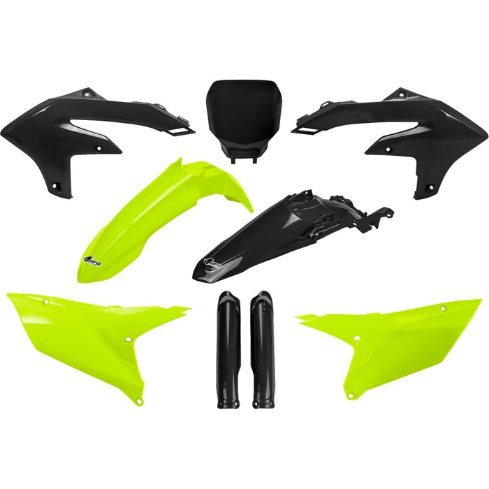 UFO 1403-4368 YAKIT326F@333 Replacement Plastic Body Kit Body Kit - Neon Yellow/Black - Yamaha - YZ 250F/450F