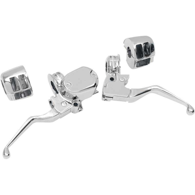 Drag Specialties Handlebar Control Kit — Mechanical 1/2" Master Cylinder Chrome For Harley Sportster 2004-2013