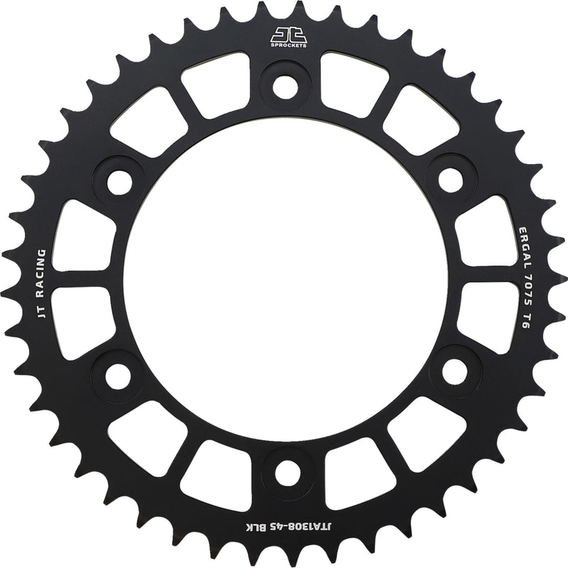 JT SPROCKETS 1211-2559 JTA1308.45BLK RaceLite Aluminum Rear Sprocket Rear Sprocket - Honda - Black - 45 Tooth