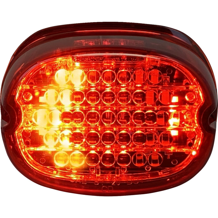 CUSTOM DYNAMICS 2010-1442 CD-INT-TL-NW-R Low Profile LED Taillight with Integrated Auxiliary Turn Signals - Taillight w/ Integrated Turn Signal - No Window - Red Lens