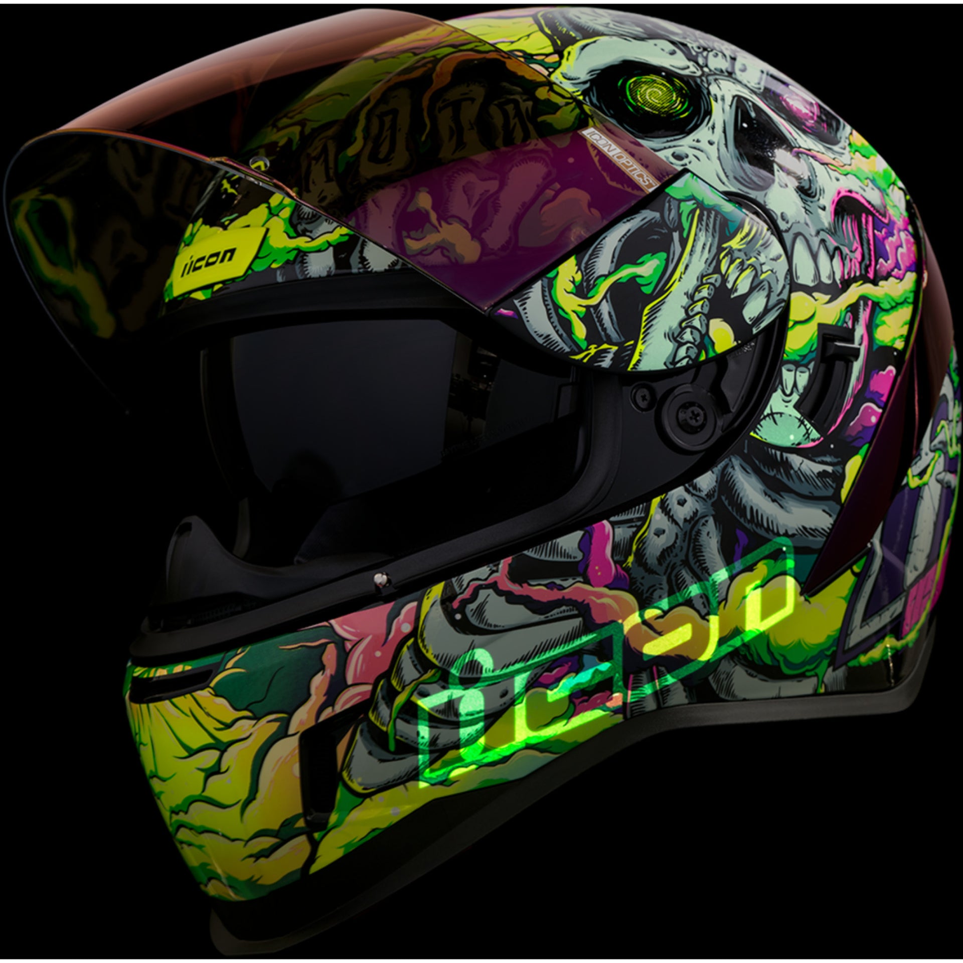 ICON 0101-16027 Airform™ Hippy Dippy Helmet Airform™ Helmet - Hippy Dippy - Purple - Large