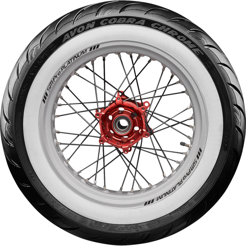 AVON 0306-0642 638164 Cobra Chrome AV92 Reinforced Tire Tire - Cobra Chrome AV92 - Rear - MT90B16 - Wide Whitewall - 74H