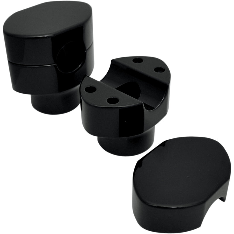 LA Choppers Springer Handlebar Riser Kit Paughco DNA Black - LA-7410-03B