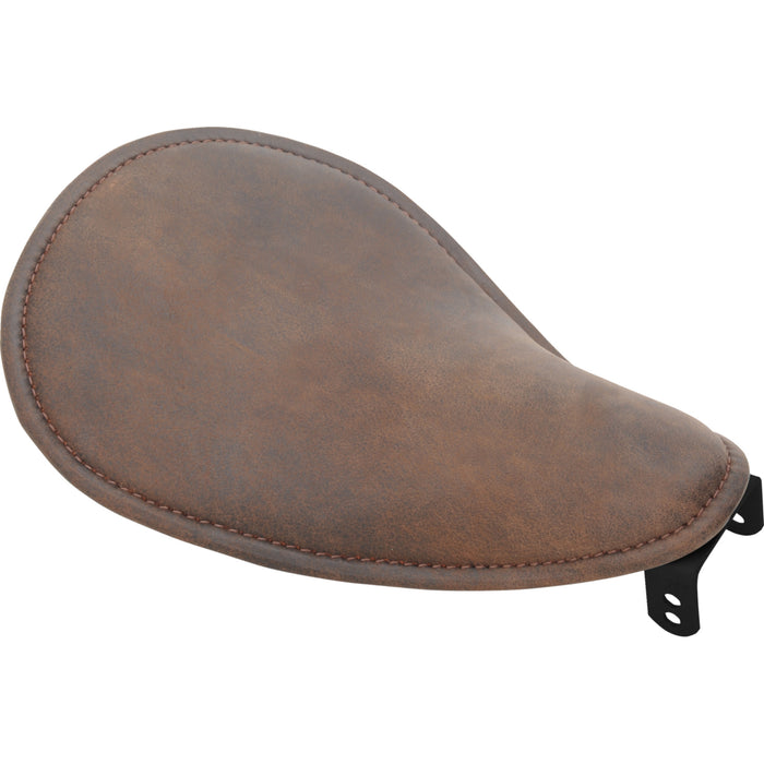 DRAG SPECIALTIES SEATS 0806-0039 Small Low-Profile Spring Solo Seat Seat - Spring Solo - Low-Profile - Small - Distressed Brown Leather
