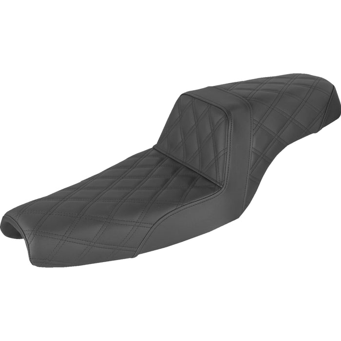 SADDLEMEN 0804-0721 807-11-175 Step Up Seat Lattice Stitched Black - XL
