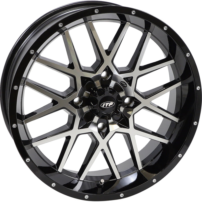 ITP 0230-1130 1822516546B Hurricane Wheel Wheel - Hurricane - Front/Rear - Black Machined - 18x6.5 - 4/156 - 4+2.5 (+10 mm)
