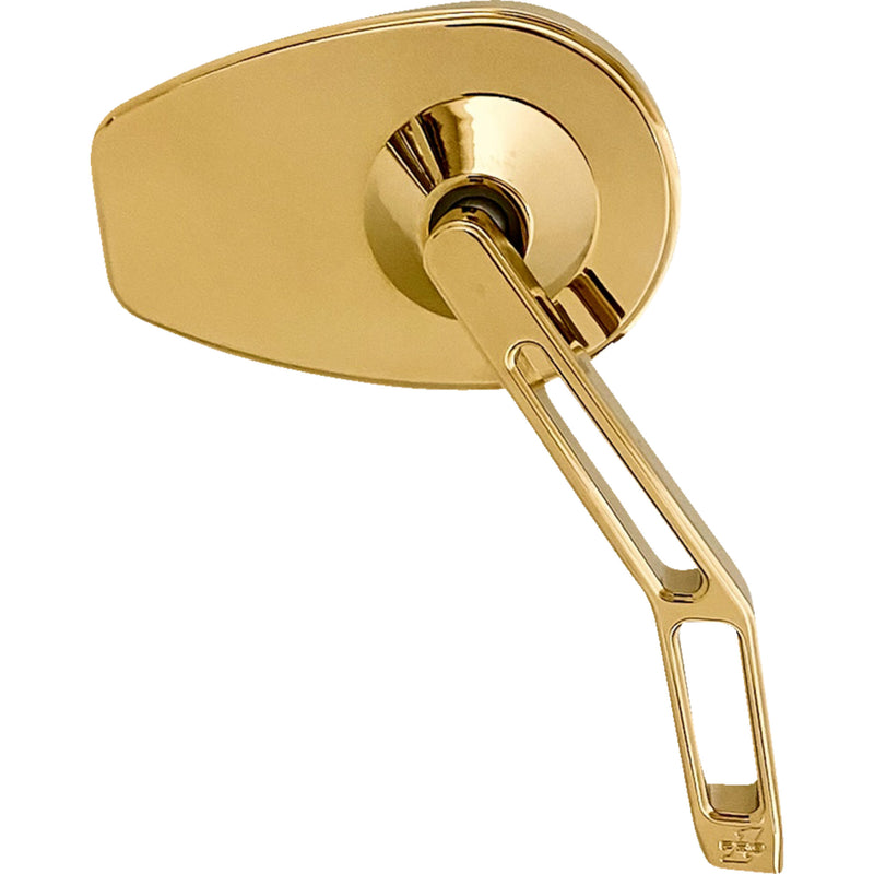 PRO-ONE PERF.MFG. 0640-1670 102110TIN Micro Mirror w/V2 Cut-Out Stem Mirror - Micro w/V2 Cut-Out Stem - Oval - Gold - Right