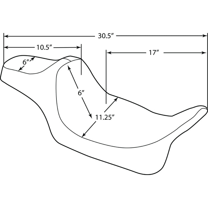 DRAG SPECIALTIES 0801-1260 Extended Reach Predator III Seat - Double Diamond -Vinyl