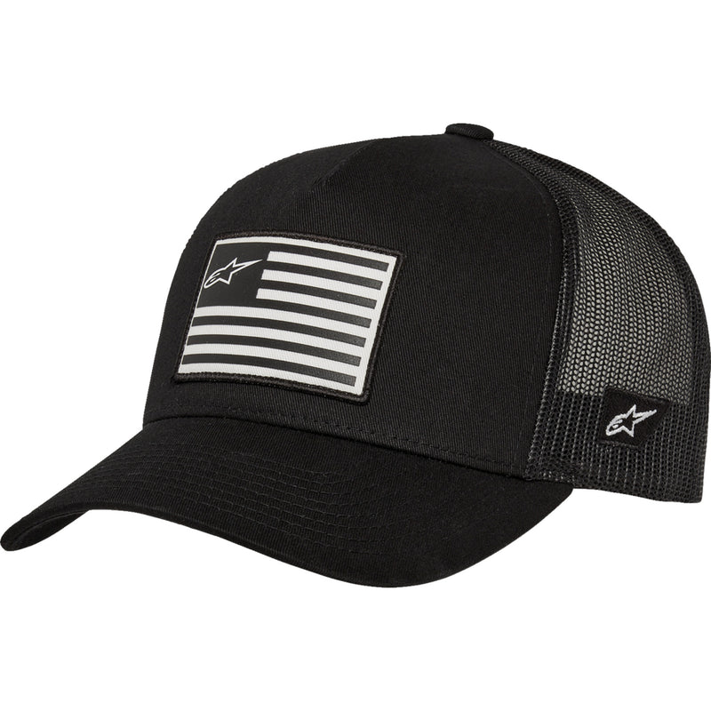 ALPINESTARS 2501-4448 1235-81960-1010-OS Flag Flat Trucker Hat black/black