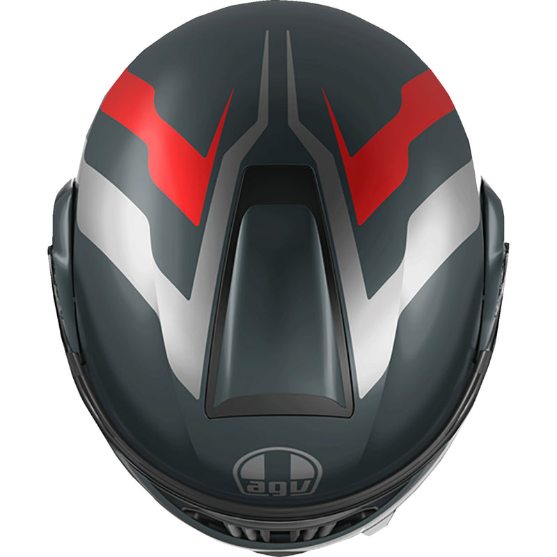 AGV 0100-2405 2118296002006S Streetmodular Resia Helmet Streetmodular Helmet - Resia - Matte Gray/Silver/Red - Small