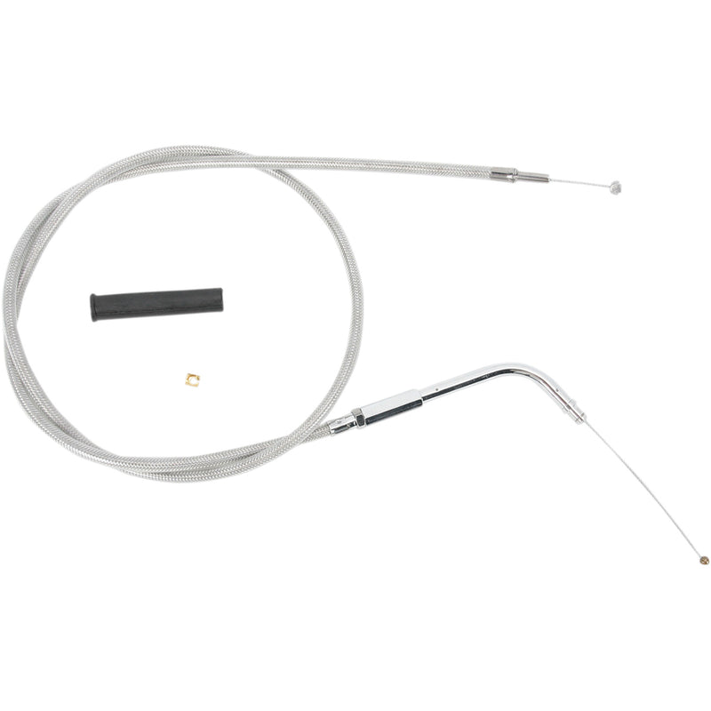 Drag Specialties Stainless Braided Throttle Cable 28-3/4" For Harley Sportster 1996-2006