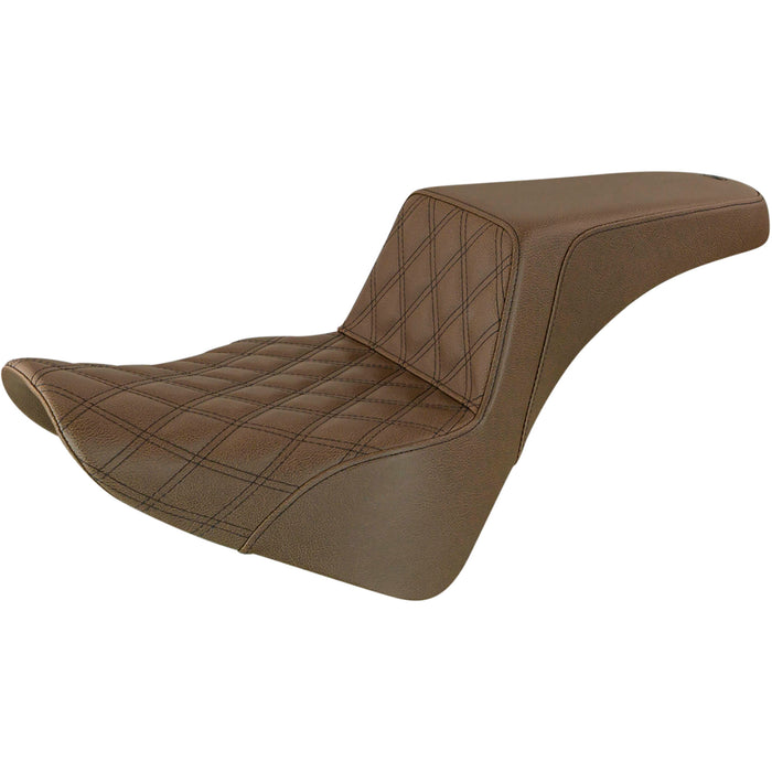 SADDLEMEN 0802-1400 818-33-172BR Step-Up Seat — Front Lattice Stitch - Brown