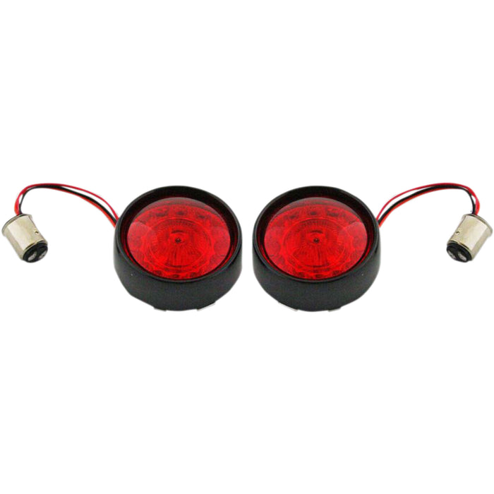 CUSTOM DYNAMICS 2020-1594 PB-BB-RR-1157BR ProBeam® Bullet Bezel Rear LED Turn Signal Inserts - 1157 - Gloss Black - Red Lens