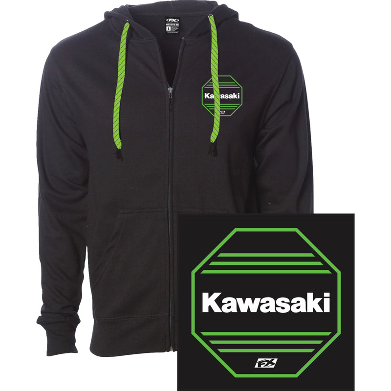 FACTORY EFFEX Kawasaki Octagon Zip-Up Hoodie Black