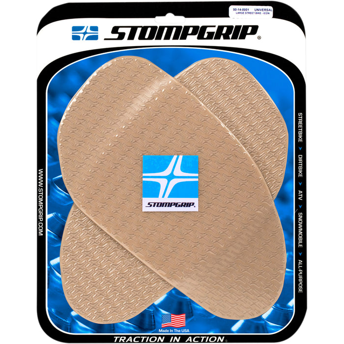 STOMPGRIP 4320-2159 50-14-0001C Icon Profile Universal Traction Pad Tank Kit Traction Kit - Large Street Bike - Clear